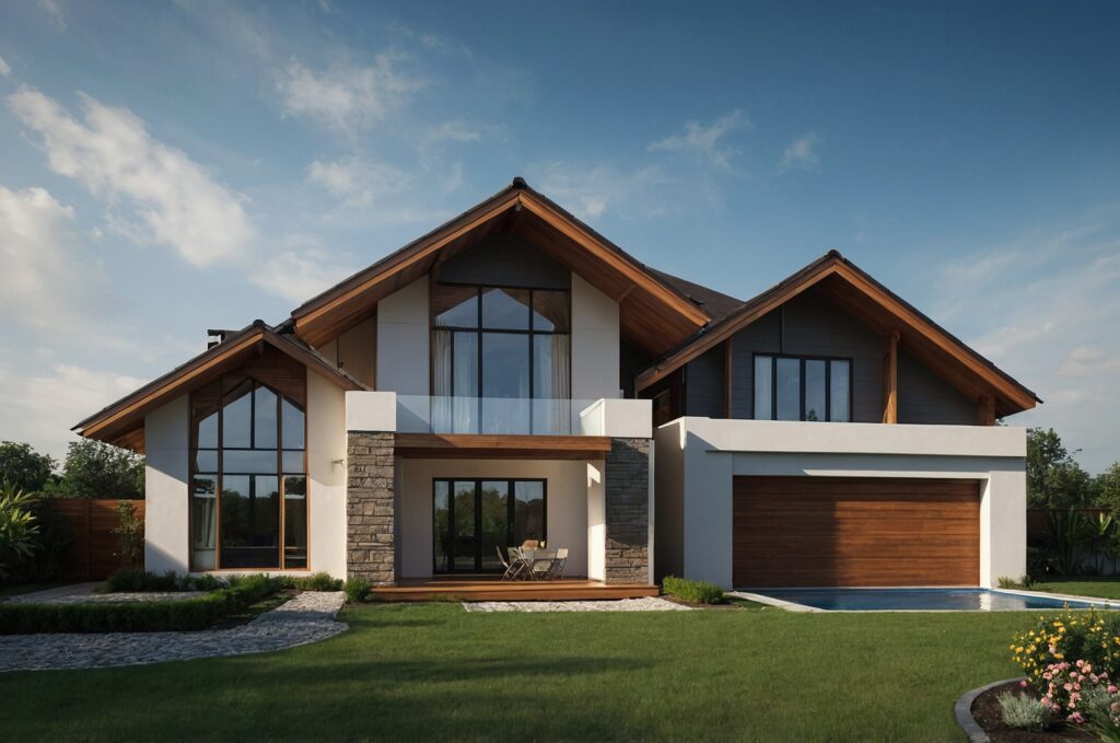 house-with-wooden-roof-large-window-that-has-wooden-frame-around-it