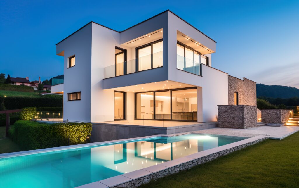 modern-house-with-pool-house-background